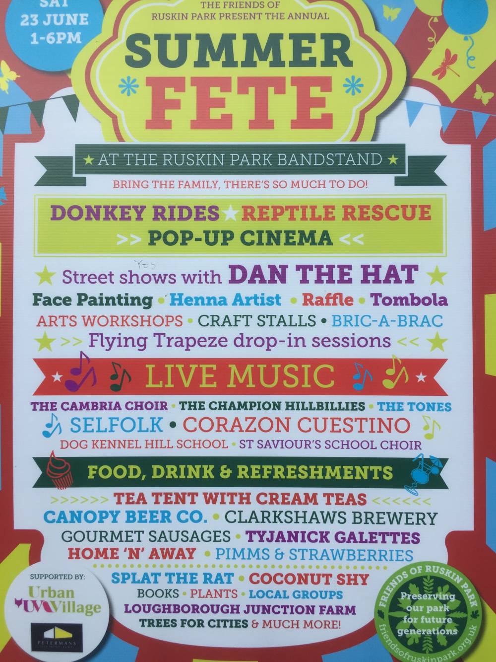 UVH Blog - EVERYONE IS INVITED TO THE RUSKIN PARK SUMMER FETE 2018